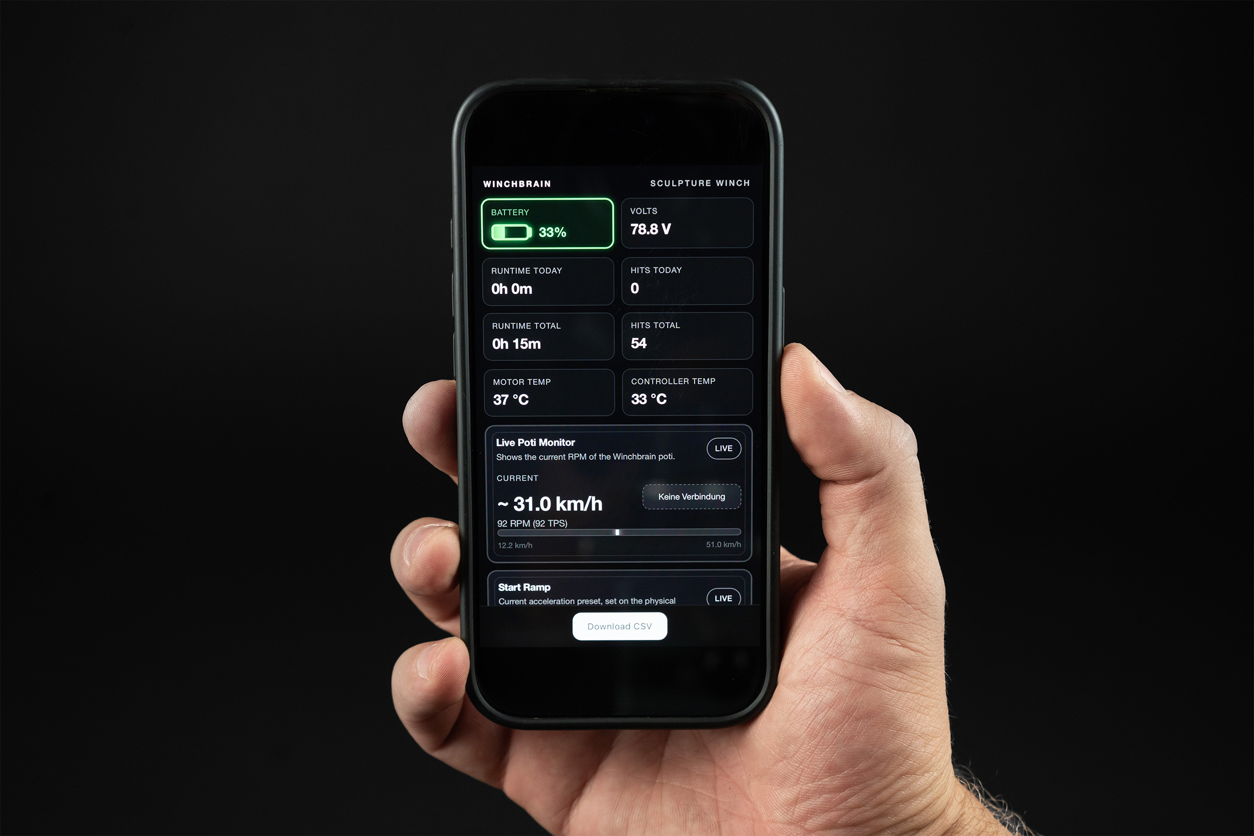 WINCH BRAIN OS — OPERATOR CONTROL UNIT / SCREEN UI
