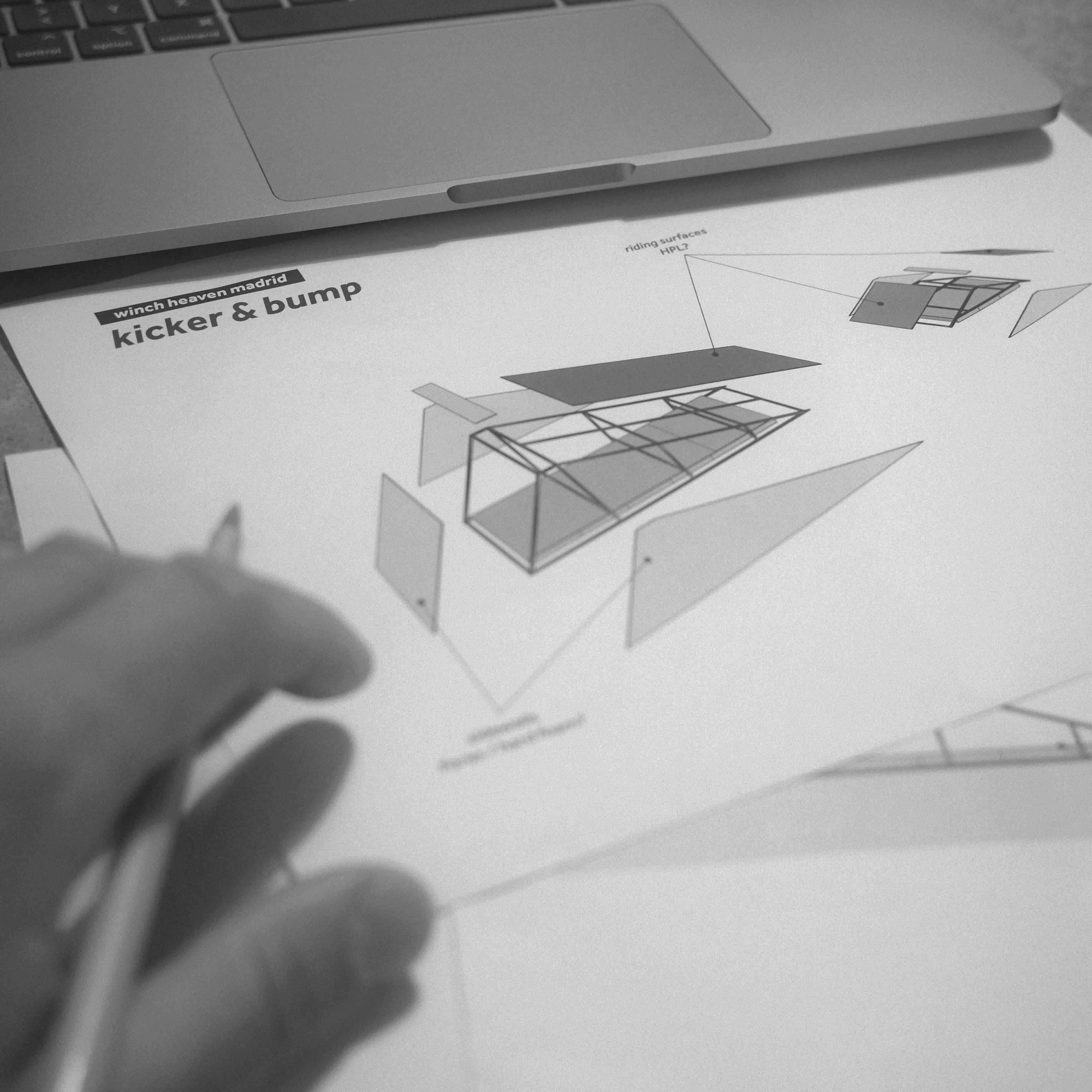 3D ramp and feature design on a laptop
